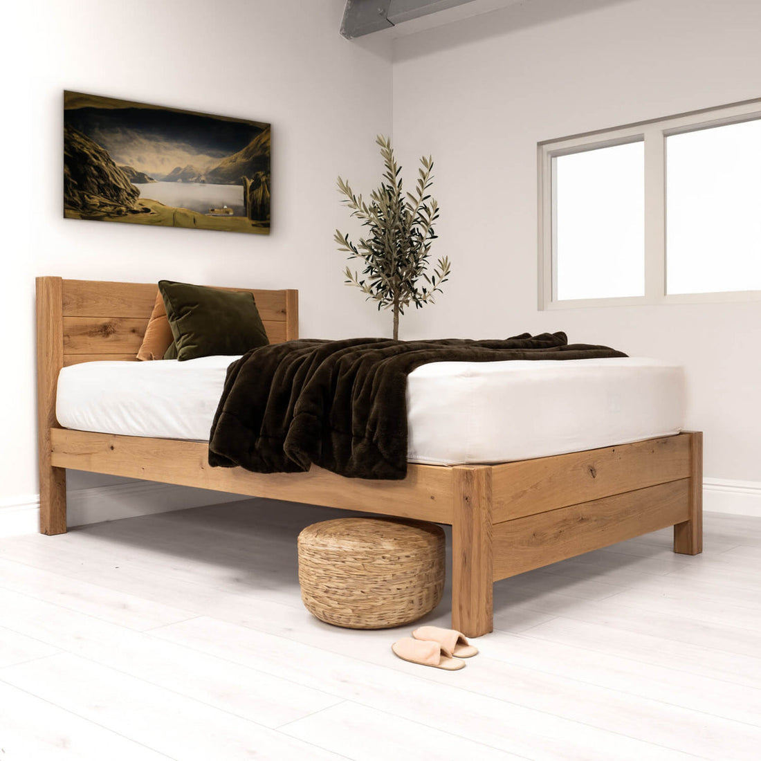 wooden bed