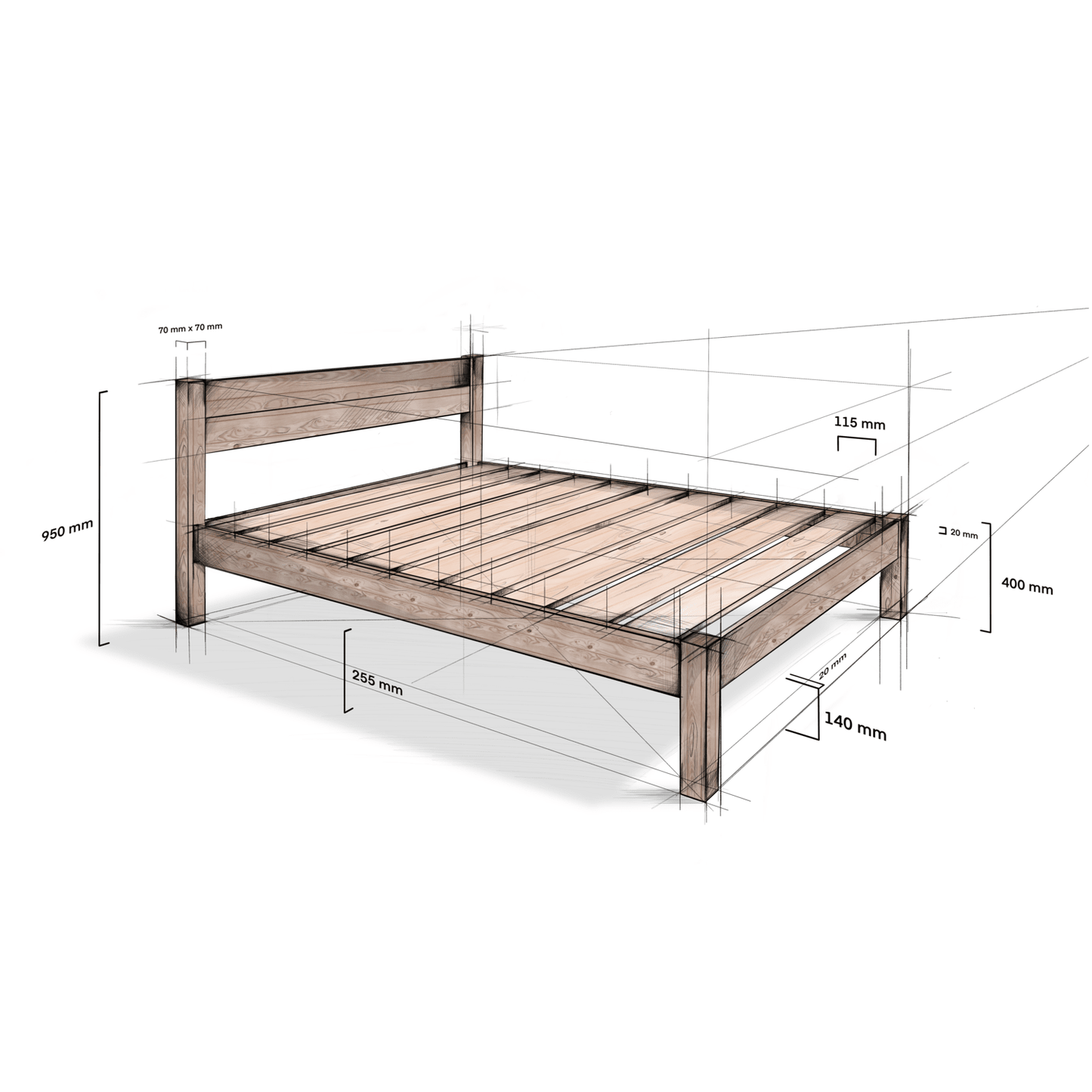 Model 01 - Handmade Wooden Bed